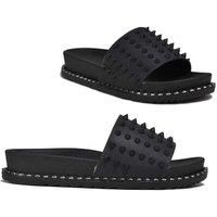 Women'S Stud Embellished Sliders - Pink