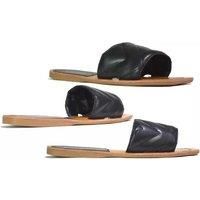 Womens Flat Wide Fit Slide Sandals - White