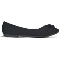 Womens Ballet Flat Slip On Pumps - Black