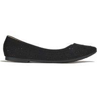 Ladies Slip On Flat Casual Ballerina - Black