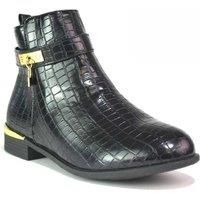 Women' Side Zipper Classic Ankle Boots. - Black