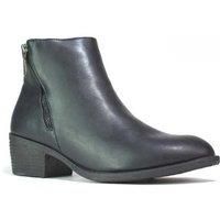 Women' Side Zipper Classic Ankle Boots. - Black