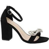 Women Summer Peep Toe Block Heel Sandals - Silver