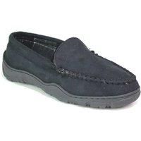 Mens Loafers Black Shoes Comfort Slip on Winter Warm Outdoor Slippers Sizes 7-12