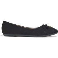 Women'S Flat Pumps Bow-Tie - Black