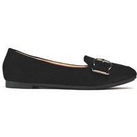 Women'S Metal Slip On Flat Pumps - Black