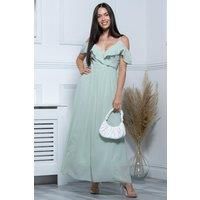 Spaghetti-Strap Ruffle Maxi Dress