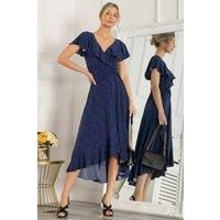 Luciana Frilly Dipped Hem Dress