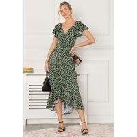Luciana Frilly Dipped Hem Dress