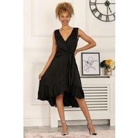 Sherlyn Wrap Flounce Hem Dress
