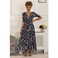 Gavina Ruched Sleeve Mesh Maxi Dress