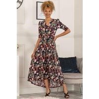 Maanasi Ruched Sleeve Jersey Maxi Dress