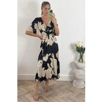 Willow Satin Wrap Tie Waist Dress
