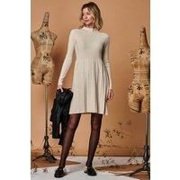 Long Sleeve Fit & Flare Knit Dress