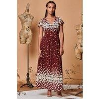 Carlii Symmetrical Print Mesh Maxi Dress