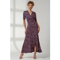 Print Viscose Frill Hem Maxi Dress