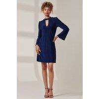 Metallic Keyhole Detail Tunic Dress