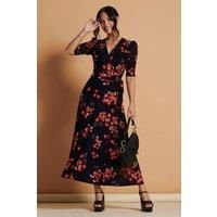 Qaliyah Wrap Front Mesh Maxi Dress