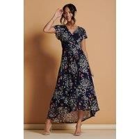 Mesh V-Neck Maxi Dress