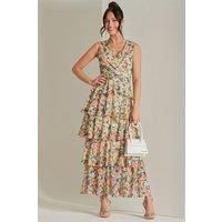 Tiered Hem Mesh Maxi Dress