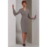 Gwen Print Long Sleeve Pegged Dress