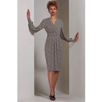 Gwen Print Long Sleeve Pegged Dress