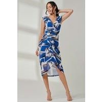 Mesh Wrap Ruched Bodycon Dress