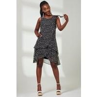 Frill Chiffon Mini Swing Dress