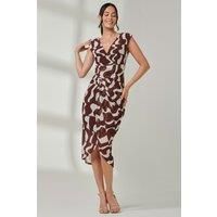 Mesh Wrap Ruched Bodycon Dress