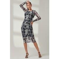 Long Sleeve Mesh Bodycon Maxi Dress