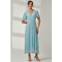 Evelyn Angel Sleeve Mesh Maxi Dress