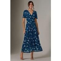 Evelyn Angel Sleeve Mesh Maxi Dress