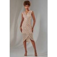 Aisla Ruched Sequin Bodycon Dress