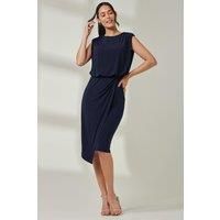 Tiered Draped Pencil Dress