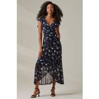 Heleyna Ruffle Hem Mesh Maxi Dress