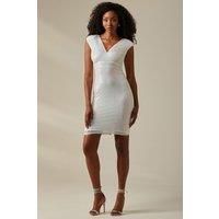 Qaya Sequin V Neck Shift Dress