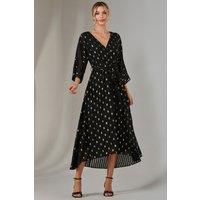 Plain Gold Spot Chiffon Dress