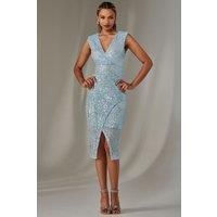 Deja Sequin Midi Dress With Slit