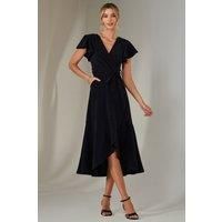 Marlie Metallic Angel Sleeve Maxi Dress