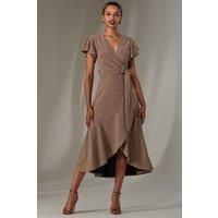 Marlie Metallic Angel Sleeve Maxi Dress
