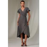 Marlie Metallic Angel Sleeve Maxi Dress