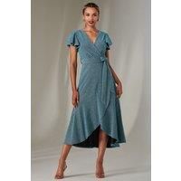 Marlie Metallic Angel Sleeve Maxi Dress