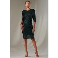 3/4 Sleeve Side Ruched Shift Dress