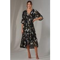 Rita Ruffle Hem Chiffon Midi Dress