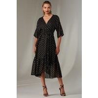 Rita Ruffle Hem Chiffon Midi Dress