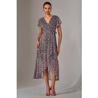 Chiffon Wrap Midi Dress