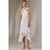 Cross Neck Frill Hem Maxi Dress