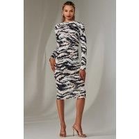 Long Sleeve Textured Midi Dress