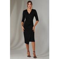 Metallic Wrap Bodycon Dress