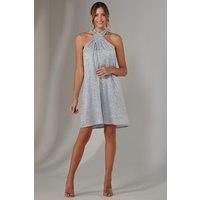 Halter Neck Tie Mini Dress